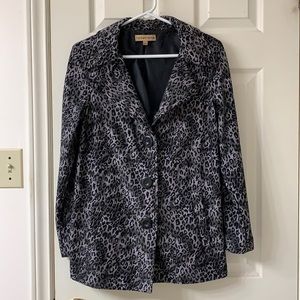 🌷3 for $25🌷Notations, US L, Grey & Black Leopard Print Light Unlined Jacket